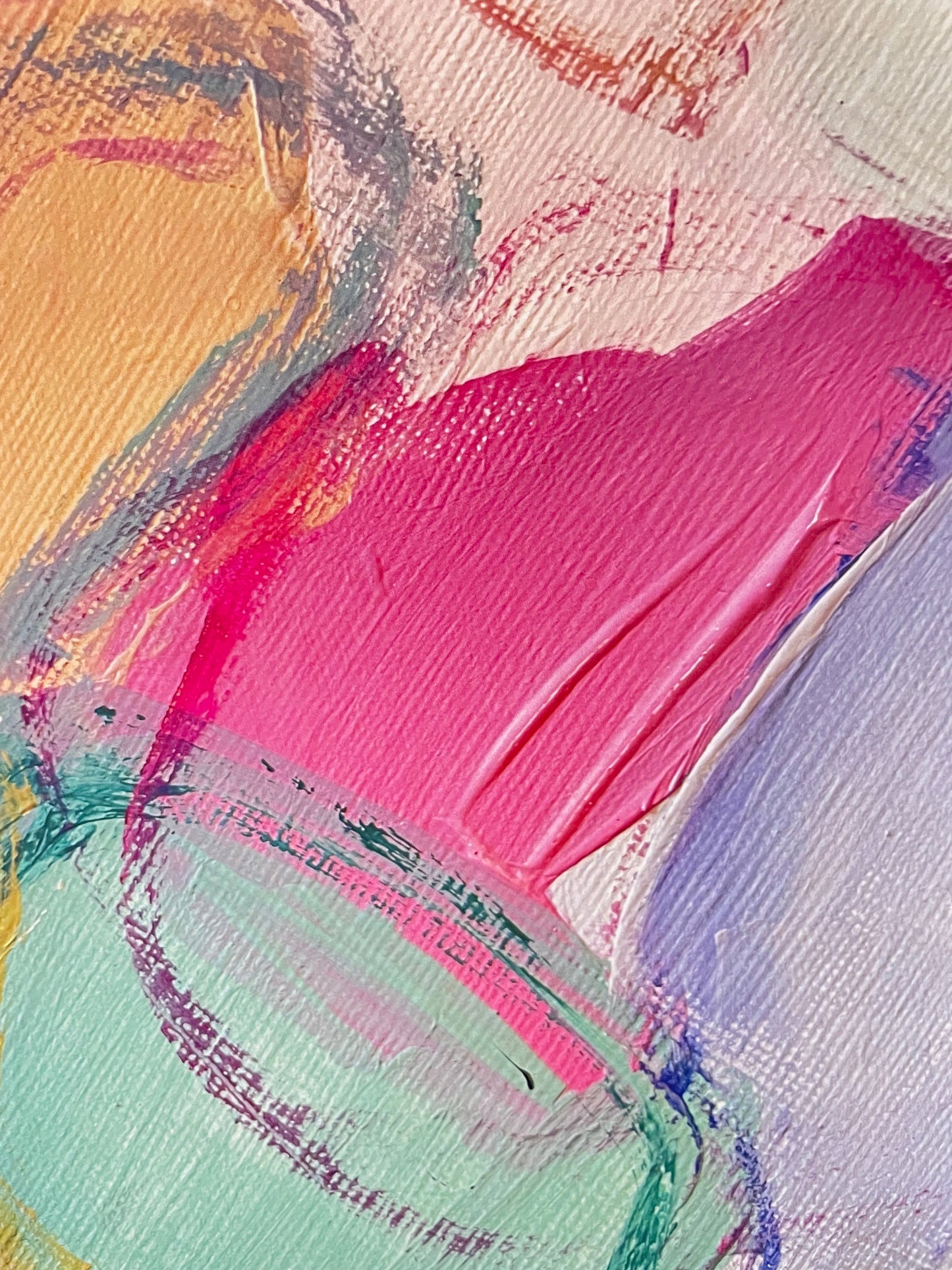 “Watermelon Sugar” Pink Purple and Green Abstract Art Print