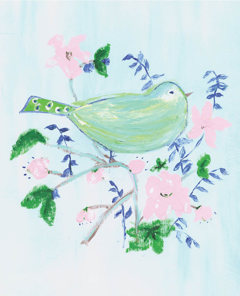 Delightful Blue Bird Print