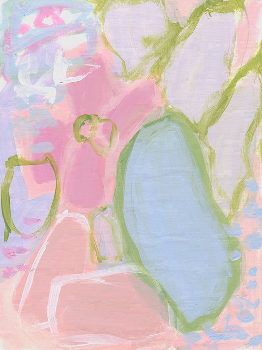 “Cosmopolitan II” Pink Blue and Green Abstract Art Print